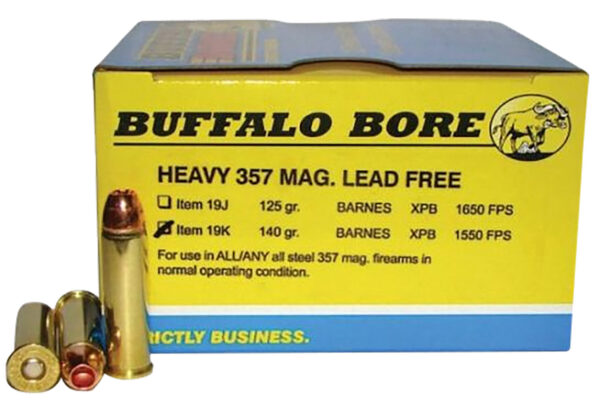 Buffalo Bore .357 Magnum lead-free ammo box
