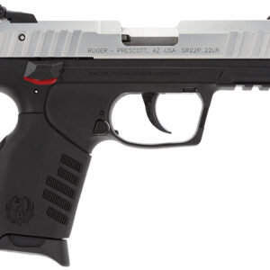 Ruger 3607 SR22  22 LR 10+1 3.50" Satin Stainless Steel Barrel, Silver Anodized Aluminum Serrated Slide, Black Polymer Frame w/Picatinny Rail Frame, Black Polymer Grips