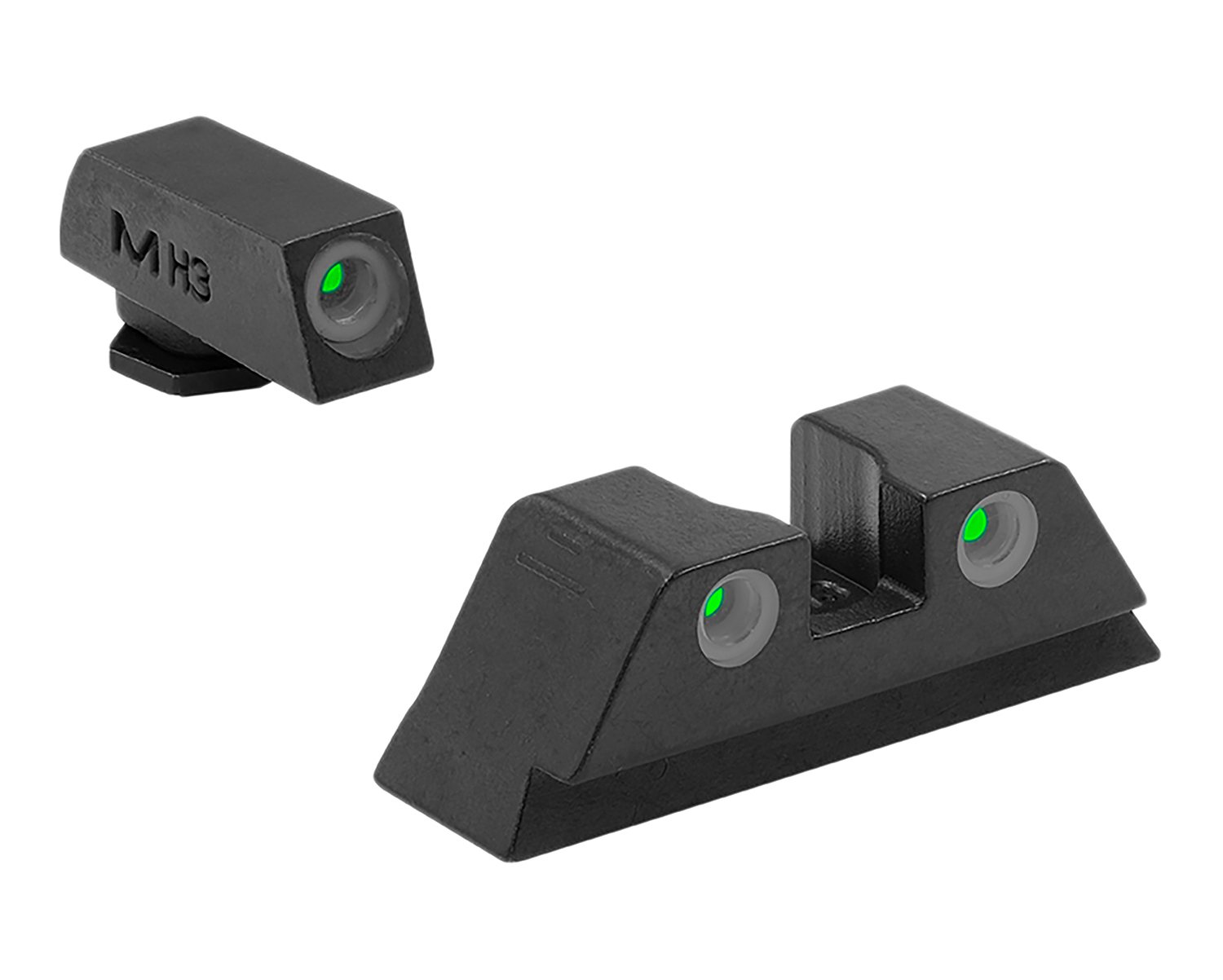 Meprolight USA 102223101 Tru-Dot  Green Tritium White Outline Front Sight-Green Tritium White Outline Rear Sight Glock Large/Standard Frame 17/19/22/23