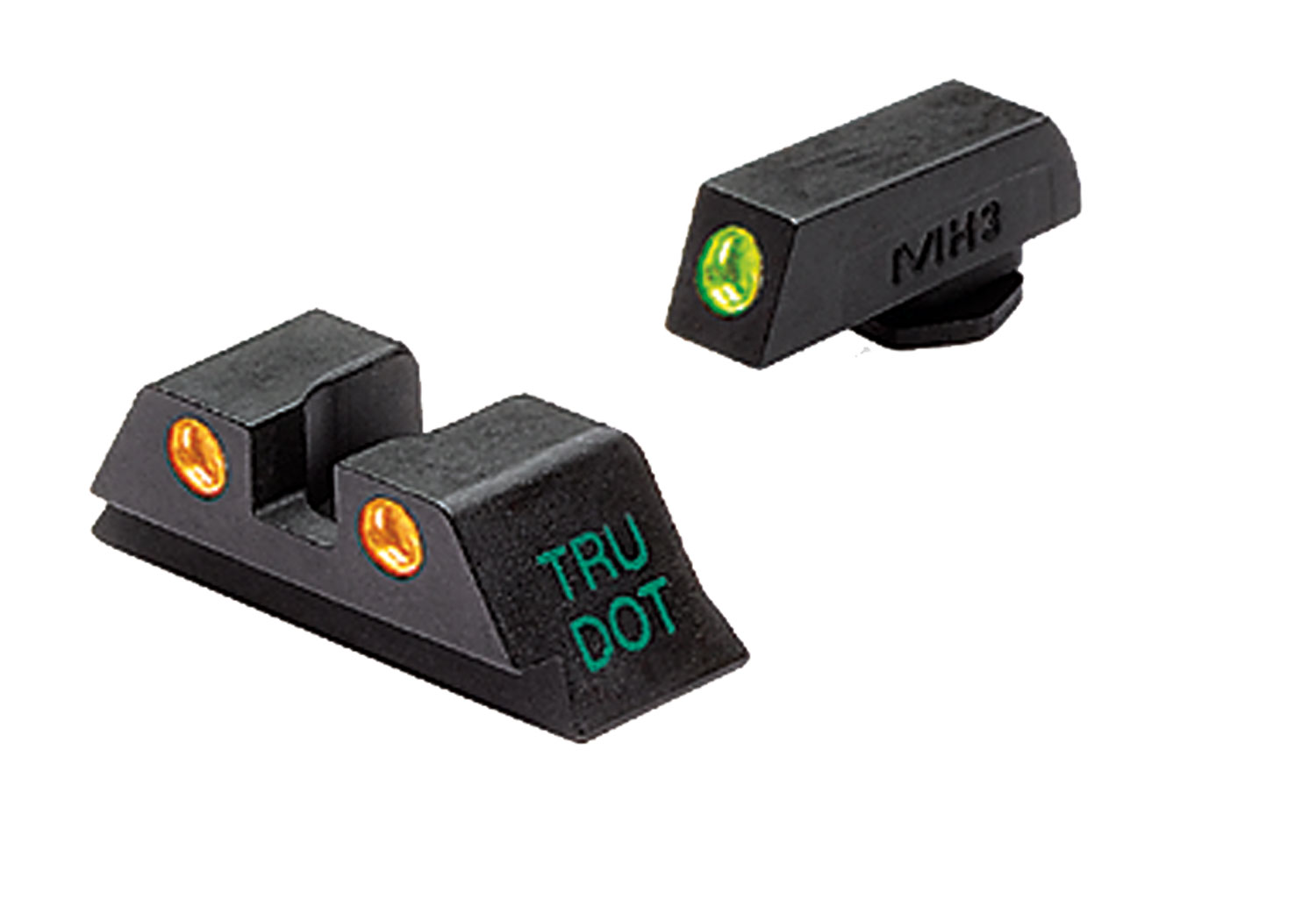 Meprolight USA 102243301 Tru-Dot  Green Tritium White Outline Front Sight-Orange Tritium White Outline Rear Sight Glock 17/19/22/23