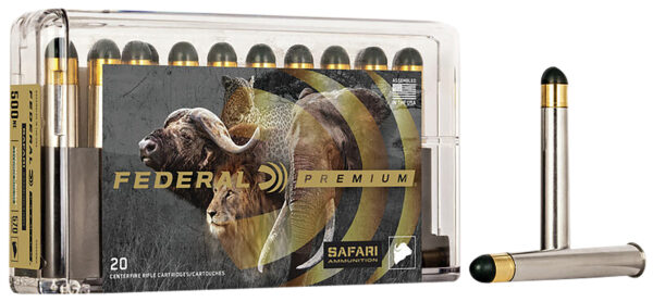 Federal P500NWH Premium Safari Cape-Shok 500NitroExpress 570gr Woodleigh Hydro Solid 20 Per Box/10 Case