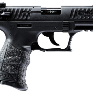 Walther Arms 5120333 P22 *CA Compliant 22 LR 10+1 3.42" Matte Black Tenifer Serrated/Steel Slide, Black Polymer Frame w/Picatinny Rail, Black Interchangeable Backstrap Grips