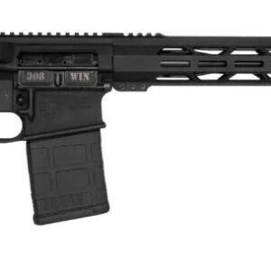 Black semi-automatic rifle with magazine