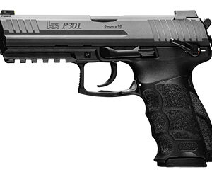 Black semi-automatic handgun side view
