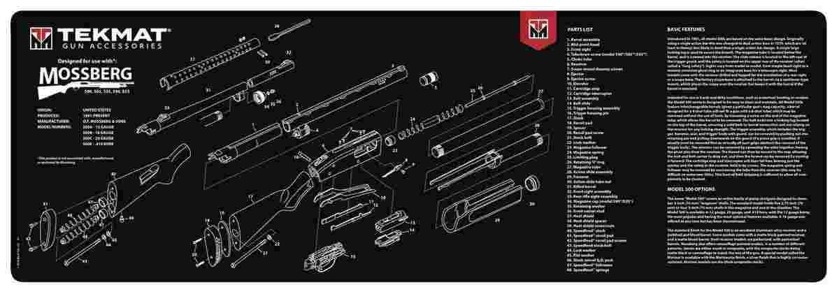 TekMat 12x36 Gun Cleaning Mat - Mossberg Shotgun