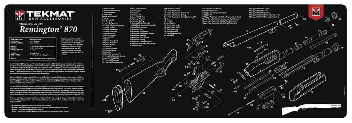 TekMat 12x36 Gun Cleaning Mat - Remington 870