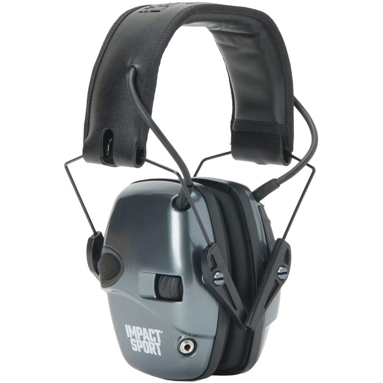 Howard Leight Impact Sport Small Earmuff - Metallic Charcoal Grey Black Band 22dB NRR