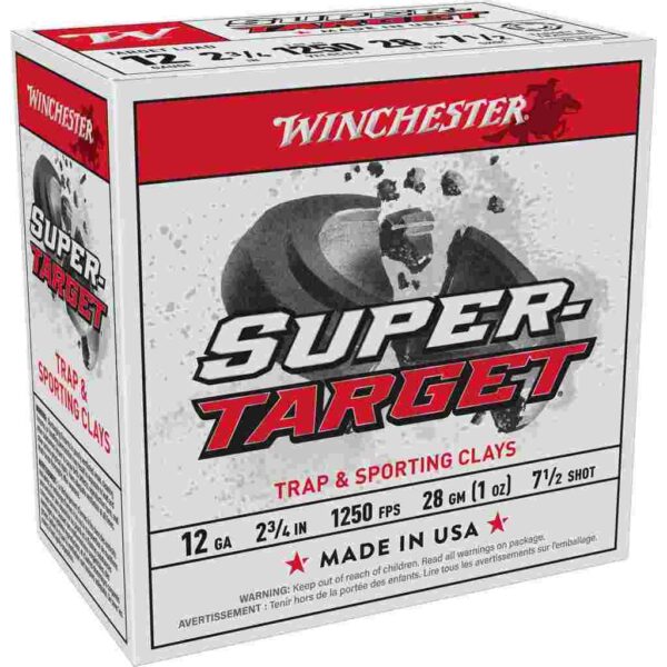 Winchester Super-Target Shotshells 12 ga 2-3/4" 1 oz 1250 fps #7.5 25/ct