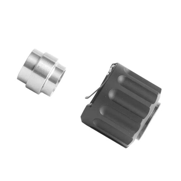 Two metal mechanical parts isolated on white background.