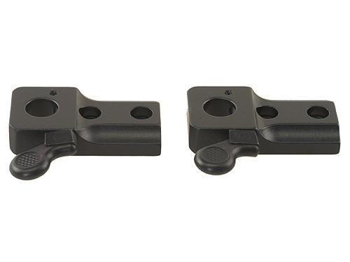 Two black metal mounting brackets