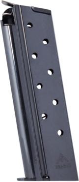 Black firearm magazine standing upright