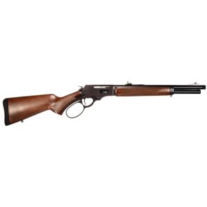 Lever action rifle with wooden stock