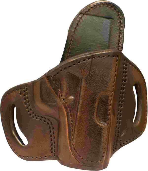 Brown leather gun holster with belt loops
