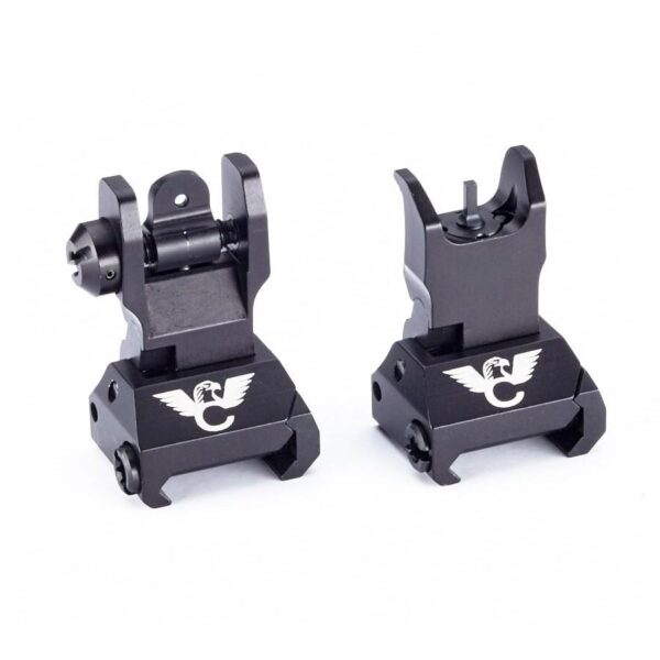 Tactical folding iron sights, black