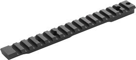 Black Picatinny rail for mounting accessories