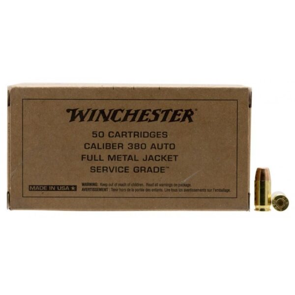 Winchester .380 auto cartridges box and bullet
