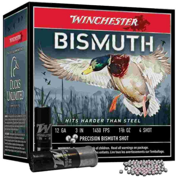 https3a2f2fmedia.chattanoogashooting.com2fimages2fproduct2fwnswb12342fwinchester bismuth shotgun ammunition 12 ga 3 4 1 38 oz 1450 fps 25c main.jpg