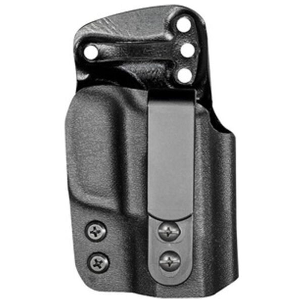 Black IWB holster with belt clip attachment