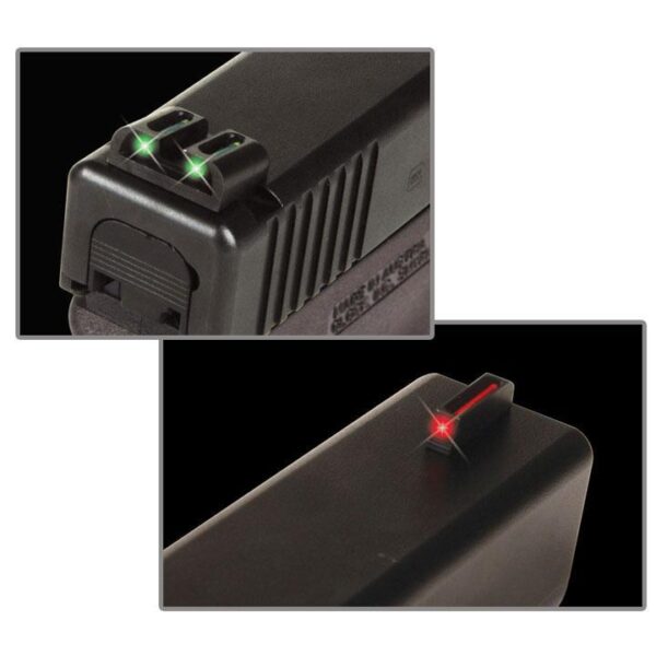 Gun sight with green and red indicators