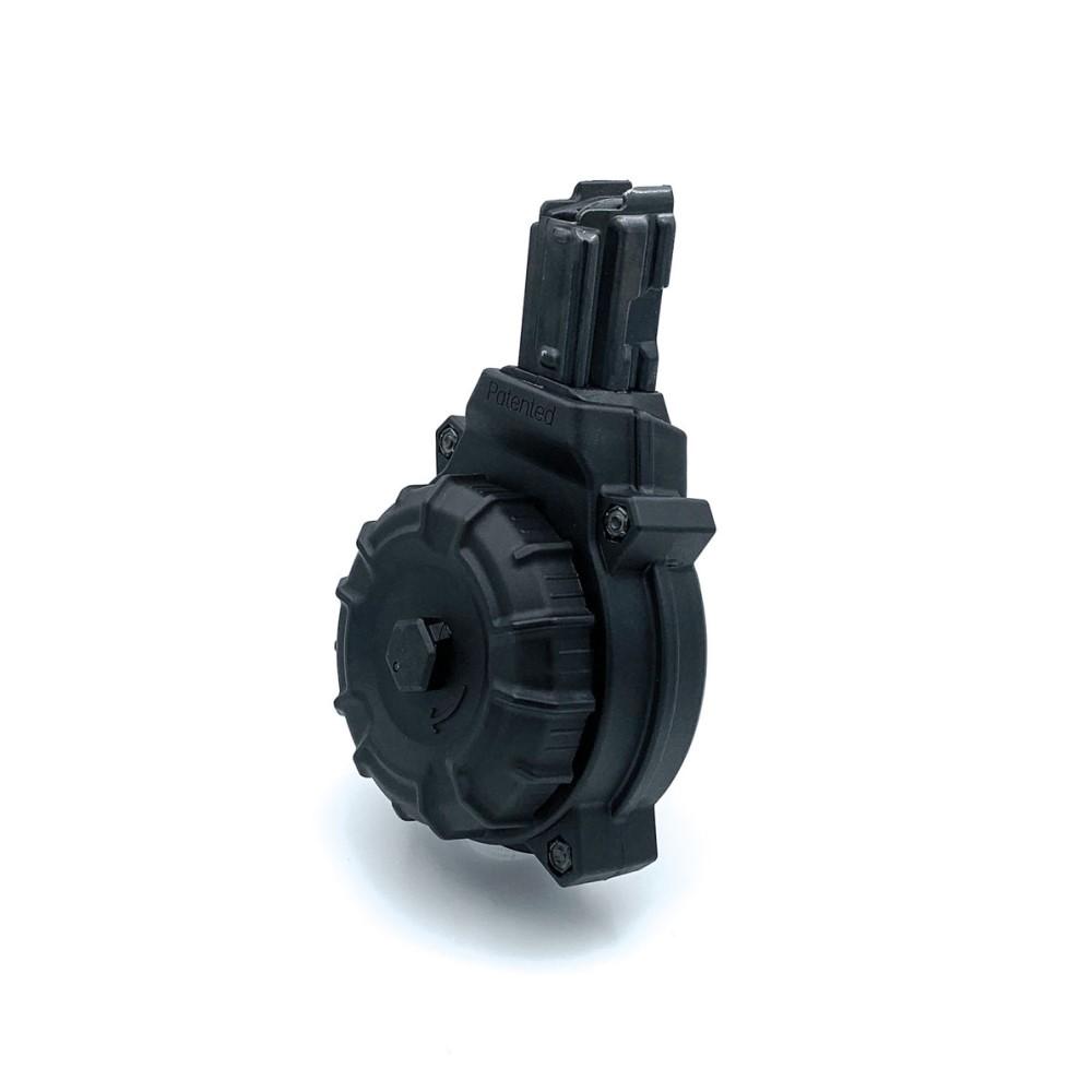 Black drum magazine for firearms