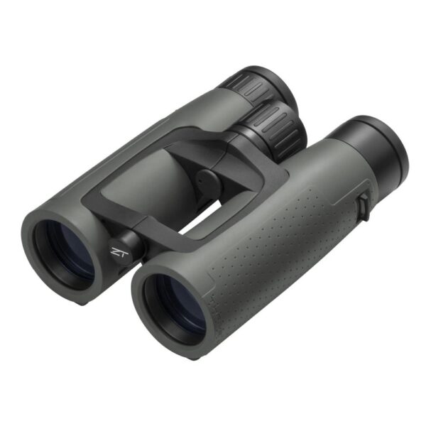 Green binoculars with textured grip and black accents.