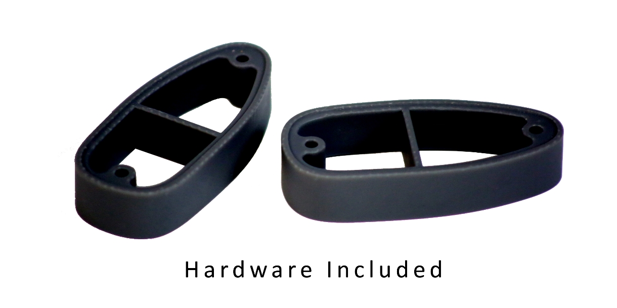 Oval black hardware kit included.