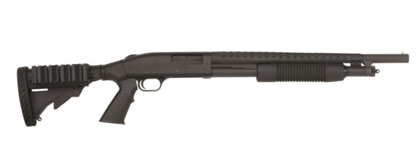 Black tactical shotgun with pistol grip