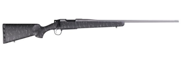 Bolt-action hunting rifle with long barrel