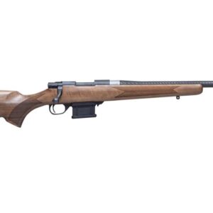 Bolt-action rifle with wooden stock