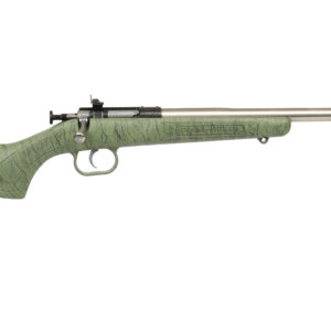 Green hunting rifle with stainless steel barrel