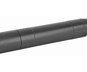 Black gun silencer isolated on white background.