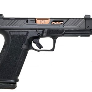 Black semi-automatic pistol, right side view
