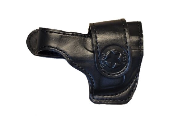Black leather gun holster with star emblem
