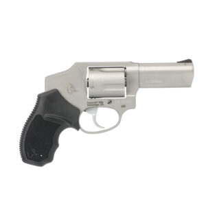 Silver revolver with black grip