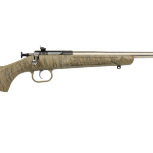 Single-shot rifle with wooden stock, side view