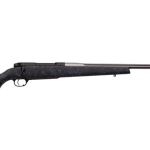 Bolt-action rifle with black textured stock