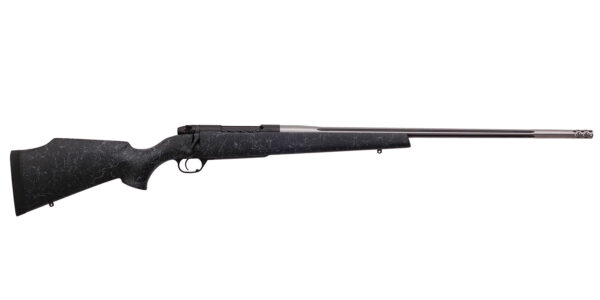 Bolt-action rifle with black textured stock