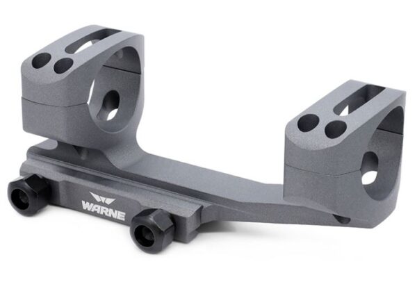 Tactical scope mount with dual rings and sleek design.