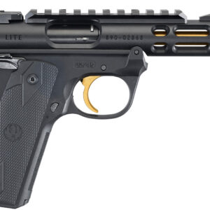 Ruger 43927 Mark IV 22/45 Lite 22 LR 10+1 4.40"  Steel/Threaded Barrel, Black Anodized Ventilated Aluminum w/Picatinny Rail Slide, Black Checkered 1911-Style Panel Grip