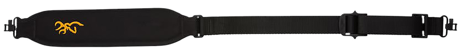 Browning 12232099 Corporate Sling made of Black Foam with Rubber Backing, 25.50"-39" OAL, Adjustable Design & Swivels for Rifle/Shotgun