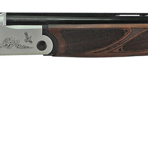 Iver Johnson Arms IJ600410LW28S IJ600 Lightweight Full Size 410 Gauge Break Open 3" 2rd 28" Black Over/Under Vent Rib Barrel, Silver Engraved Aluminum Receiver, Fixed Walnut Wood Stock, Ambidextrous