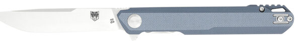 CobraTec Knives CTMONGRY Monarch  3.50" Folding Plain Satin D2 Steel Blade, 4.75" Gray G10 Handle