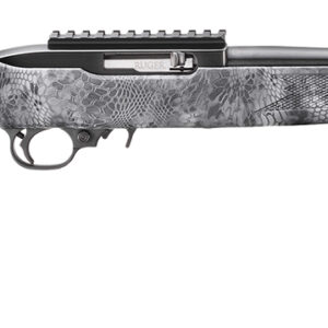 Ruger 31215 10/22  Carbine 22 LR 10+1 16.12" Satin Black Steel Threaded Barrel, Steel Receiver w/Scope Rail, Fixed Kryptek Typhon Camo Synthetic Stock