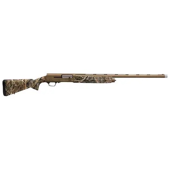 Camouflaged shotgun with a long barrel