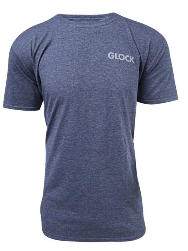 Glock AA75158 Pistol Flag  Heather Navy Cotton/Polyester Short Sleeve XL Semi-Fitted