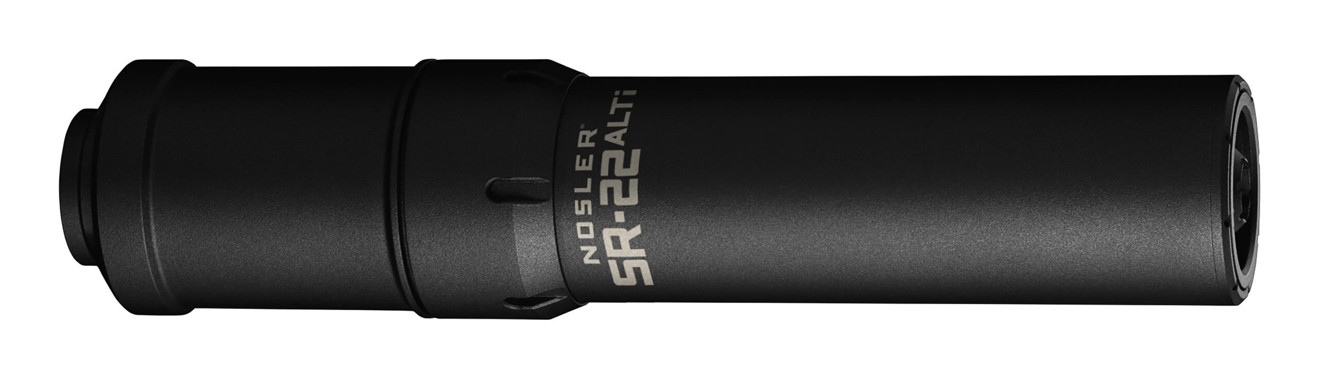 Nosler 90600 SR-22ALTI  22 Cal 1.74"D Black Finish Made of Aluminum Titanium with 1/2" 28 tpi Thread Pattern