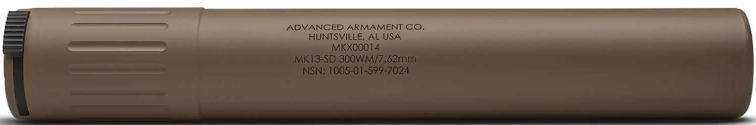 ADVANCED ARMAMENT COMPANY 65008 MK13-SD  30 Cal Rated Up To 300 Win Mag, FDE Titanium, 90T Taper Mount