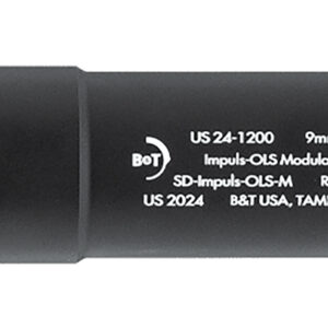 B&T Firearms SDIMPULSOLSM IMPULS-OLS-M Suppressor 9mm Modular 1.40" Black 1/2"x28