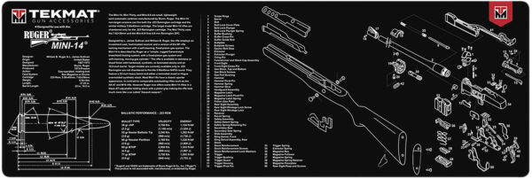 TekMat TEKR36MINI14 Ruger Mini-14 Cleaning Mat Black/White Rubber 12" x 36"