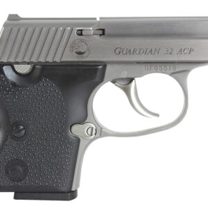 North American Arms 32GUARDIAN Guardian  DAO 32 ACP Caliber with 2.19" Barrel, 6+1 Capacity, Overall Stainless Steel Finish, Serrated Slide & Black Rubber Grip